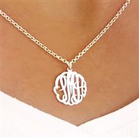 Mini Sterling Silver Monogram Necklace