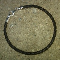 Leather Braid Bracelet - Dark Cocoa - 7 1/2 inches