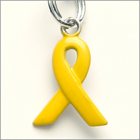 Yellow Awareness Ribbon Charm