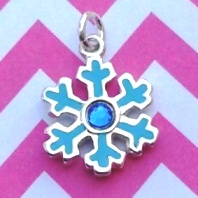 Snowflake Charm - Blue Enamel