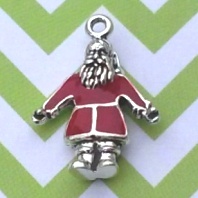 Santa Claus Charm  with Red Enamel