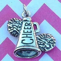 Cheer Charm - Megaphone with Poms