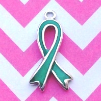 Teal Awareness Ribbon Charm