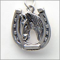 Horse - Horseshoe with Horse Head Charm