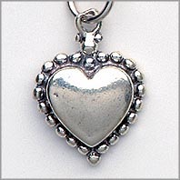 Heart Charm with beads  Large