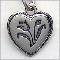 Heart Charm with Tulip