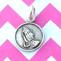 Praying Hands Disk Charm Mini