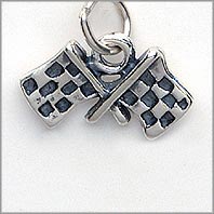 Racecar Charm - Checkered Flag